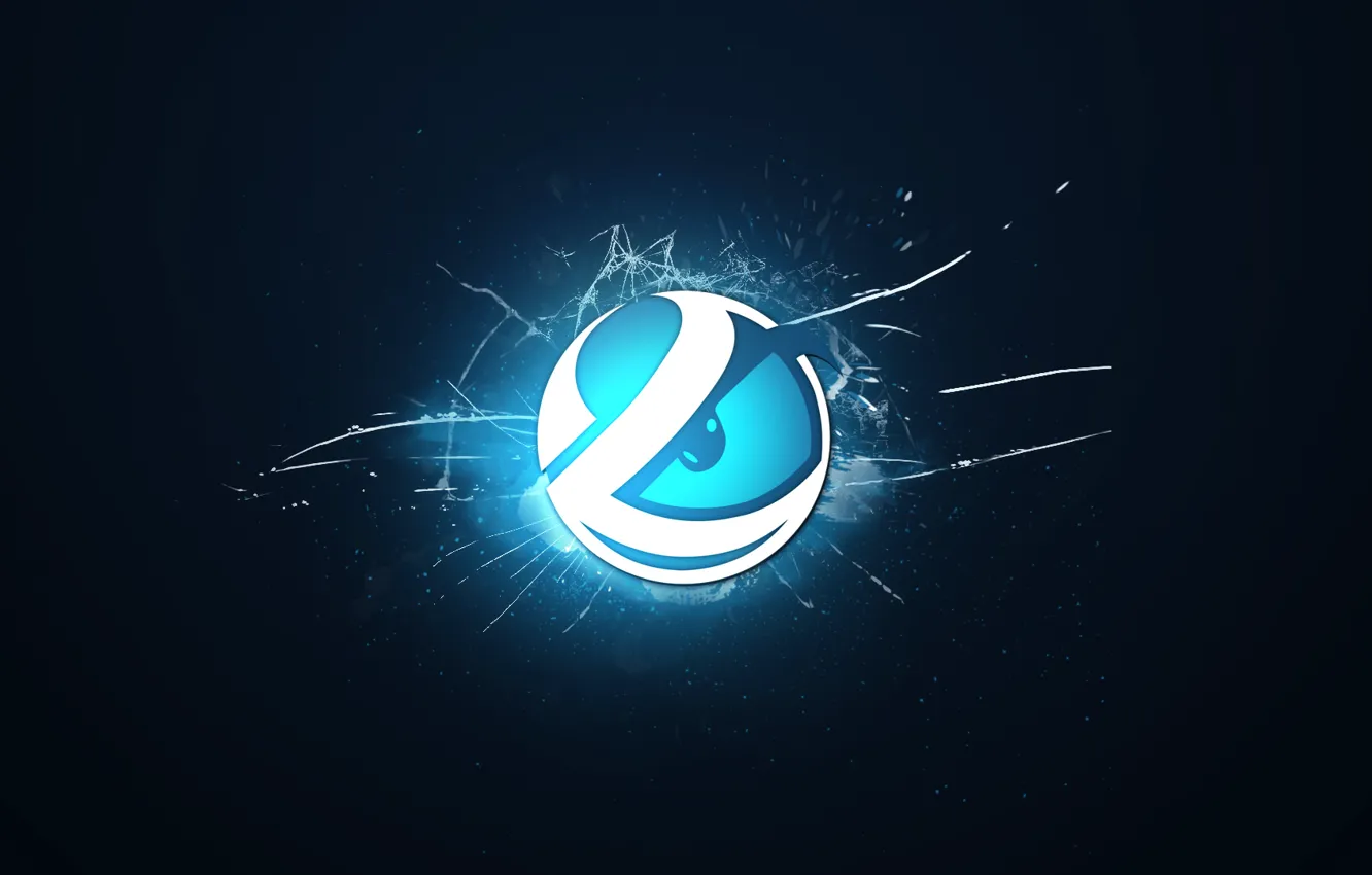 Photo wallpaper logo, blue background, csgo, crack, cs go, Luminosity Gaming