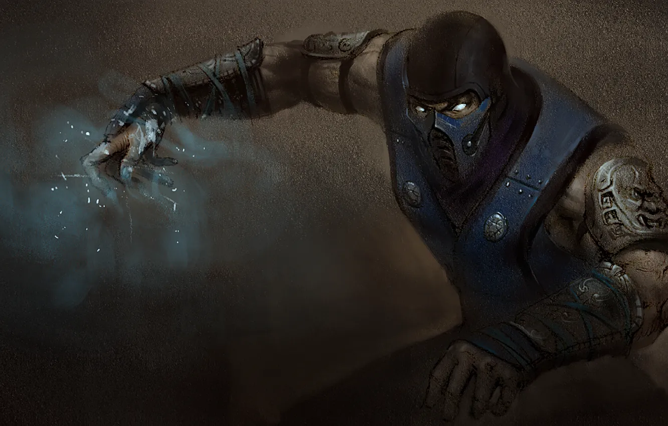 Photo wallpaper mask, ninja, art, Mortal Kombat, Sub-Zero, Kuai Liang