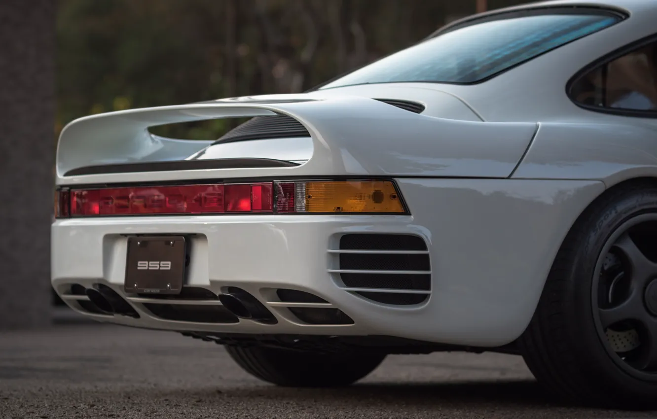 Photo wallpaper white, sportcar, Porsche 959