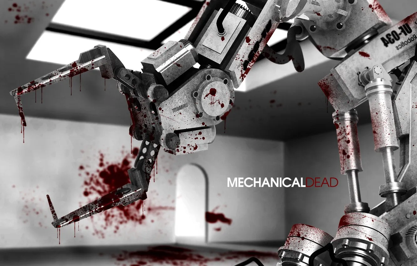 Photo wallpaper blood, robot, the door