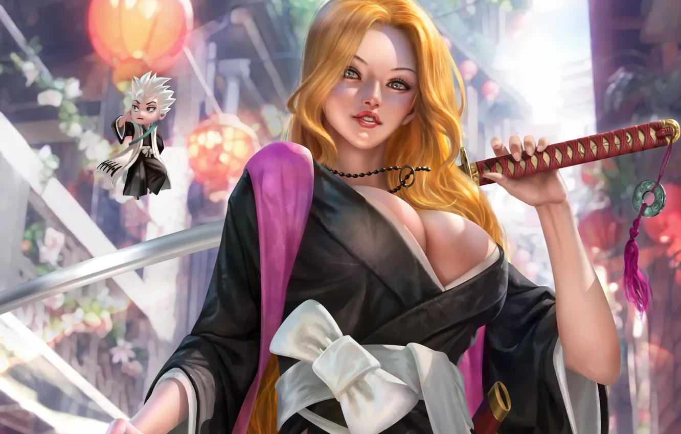 Photo wallpaper girl, sword, Bleach, Bleach