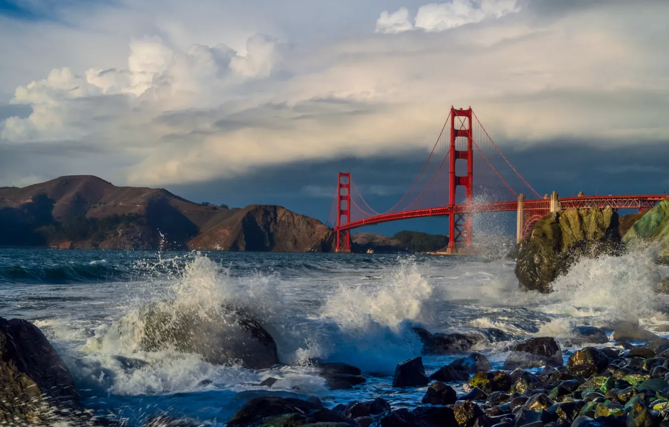 Photo wallpaper landscape, nature, Golden Gate Bridge
