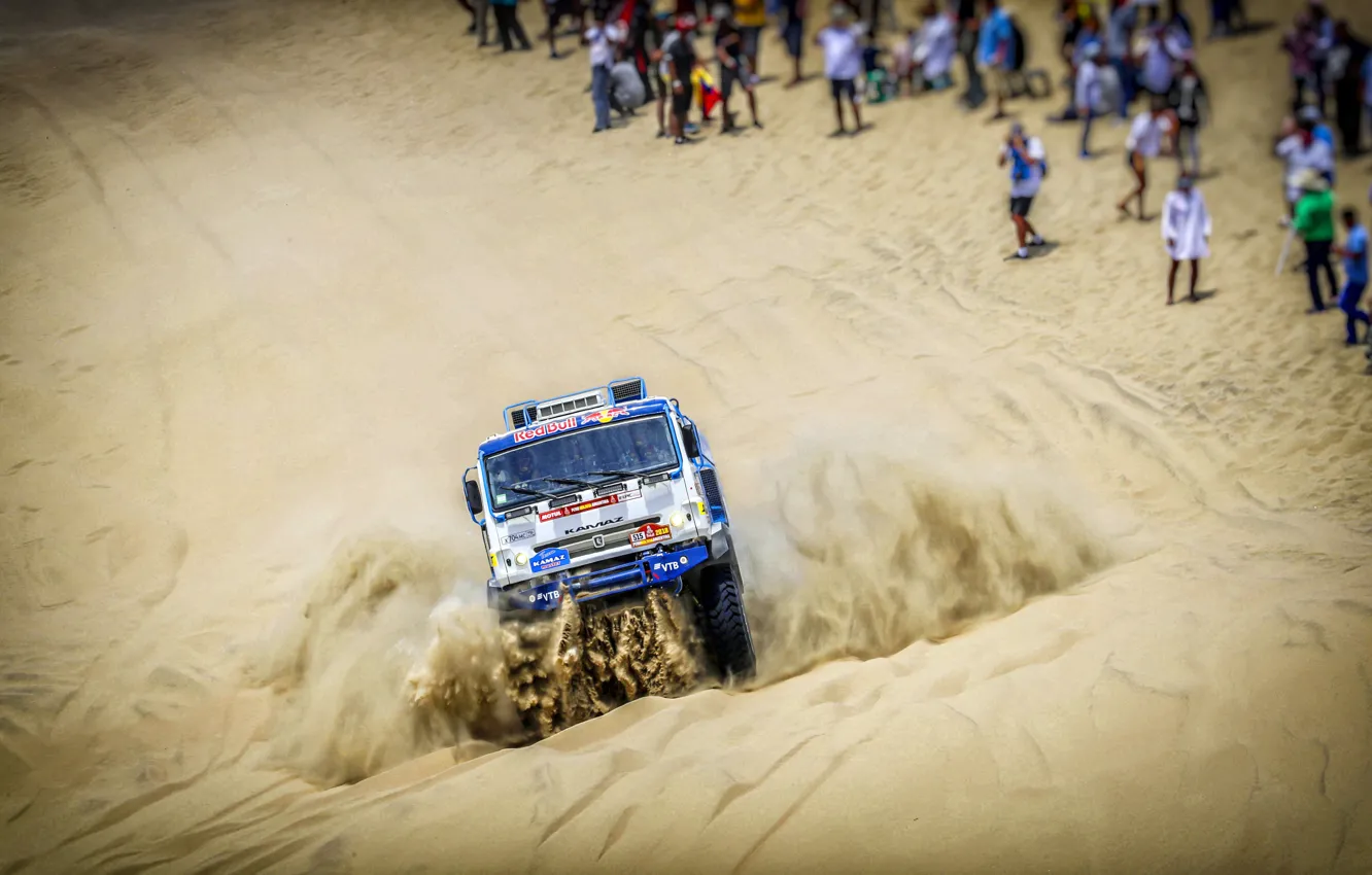 Photo wallpaper lights, Truck, Master, Contest, Master, Rally, Dakar, KAMAZ