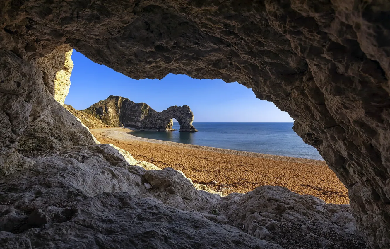 Photo wallpaper sea, rocks, shore