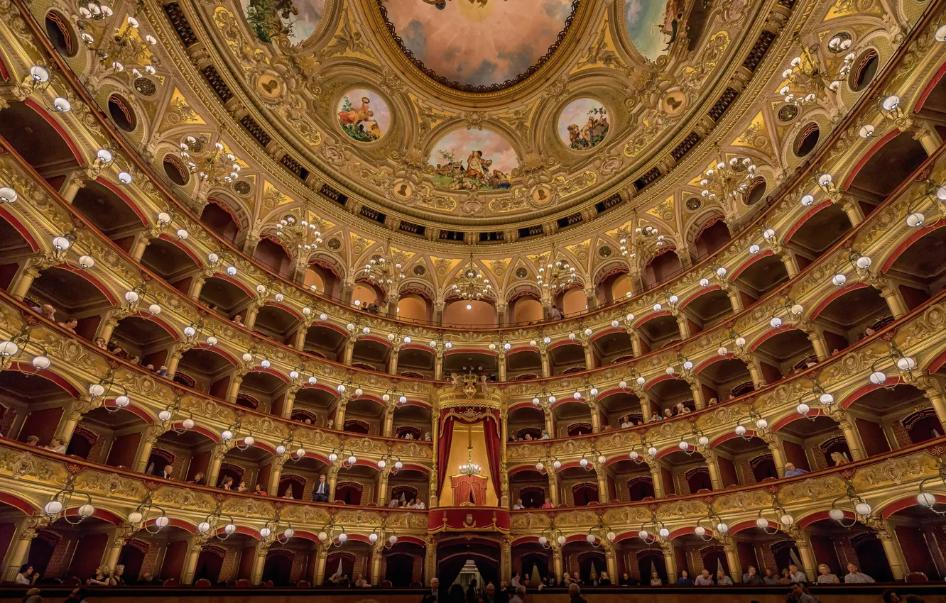 Photo wallpaper Italy, Opera, riding, Sicily, The Teatro Massimo Bellini