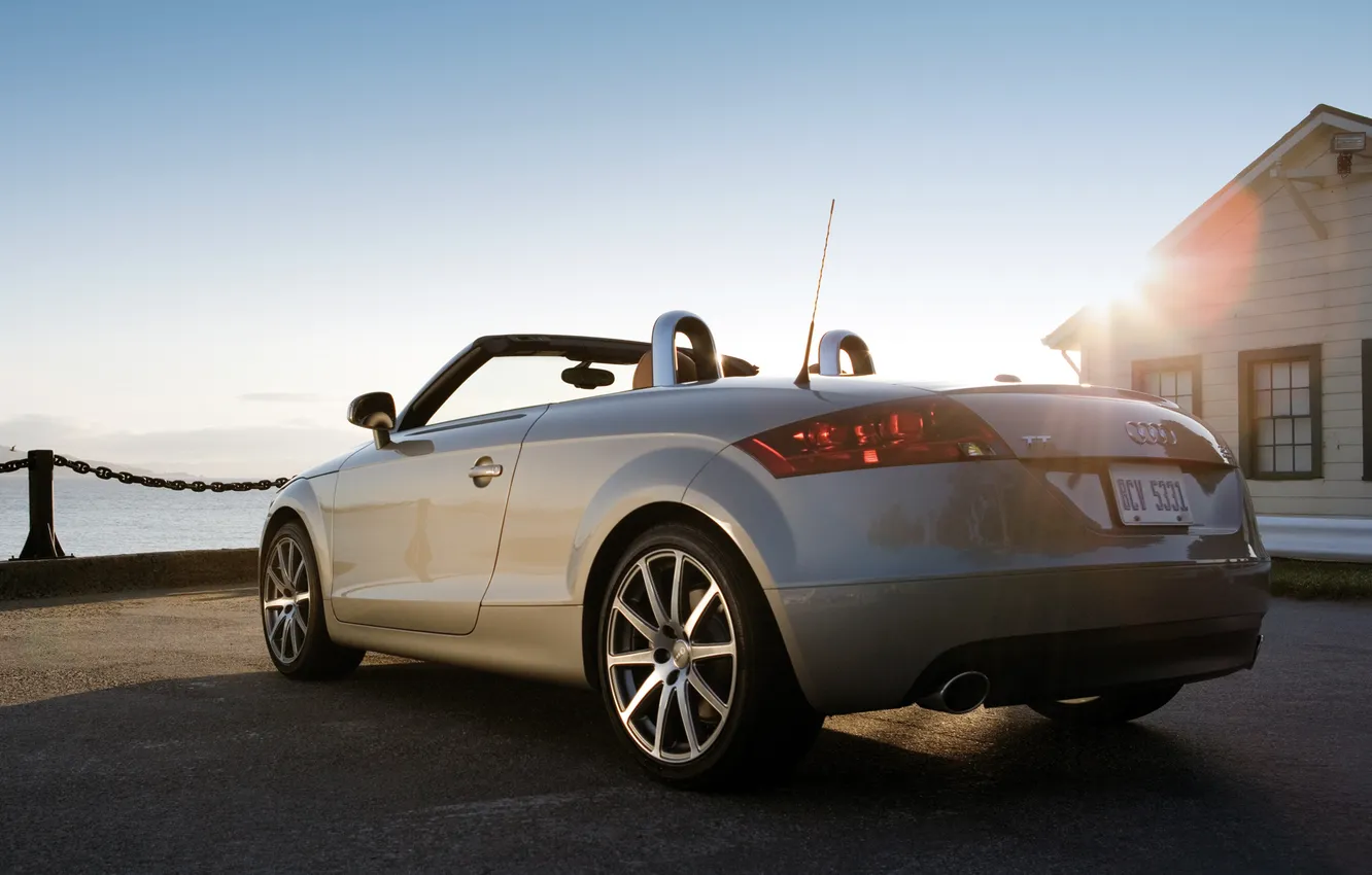 Photo wallpaper the sky, the sun, Audi, Roadster, view, back