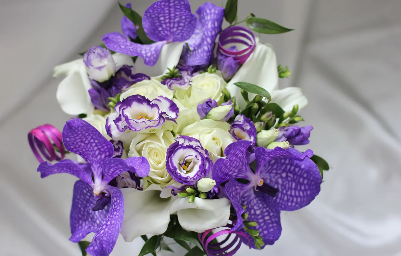 Photo wallpaper flowers, bouquet, Orchid