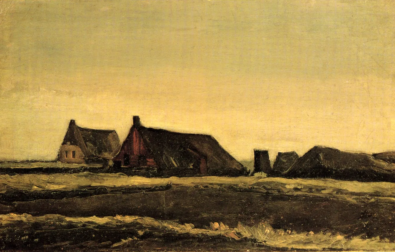 Photo wallpaper Vincent van Gogh, Early paintings, Cottages, houses