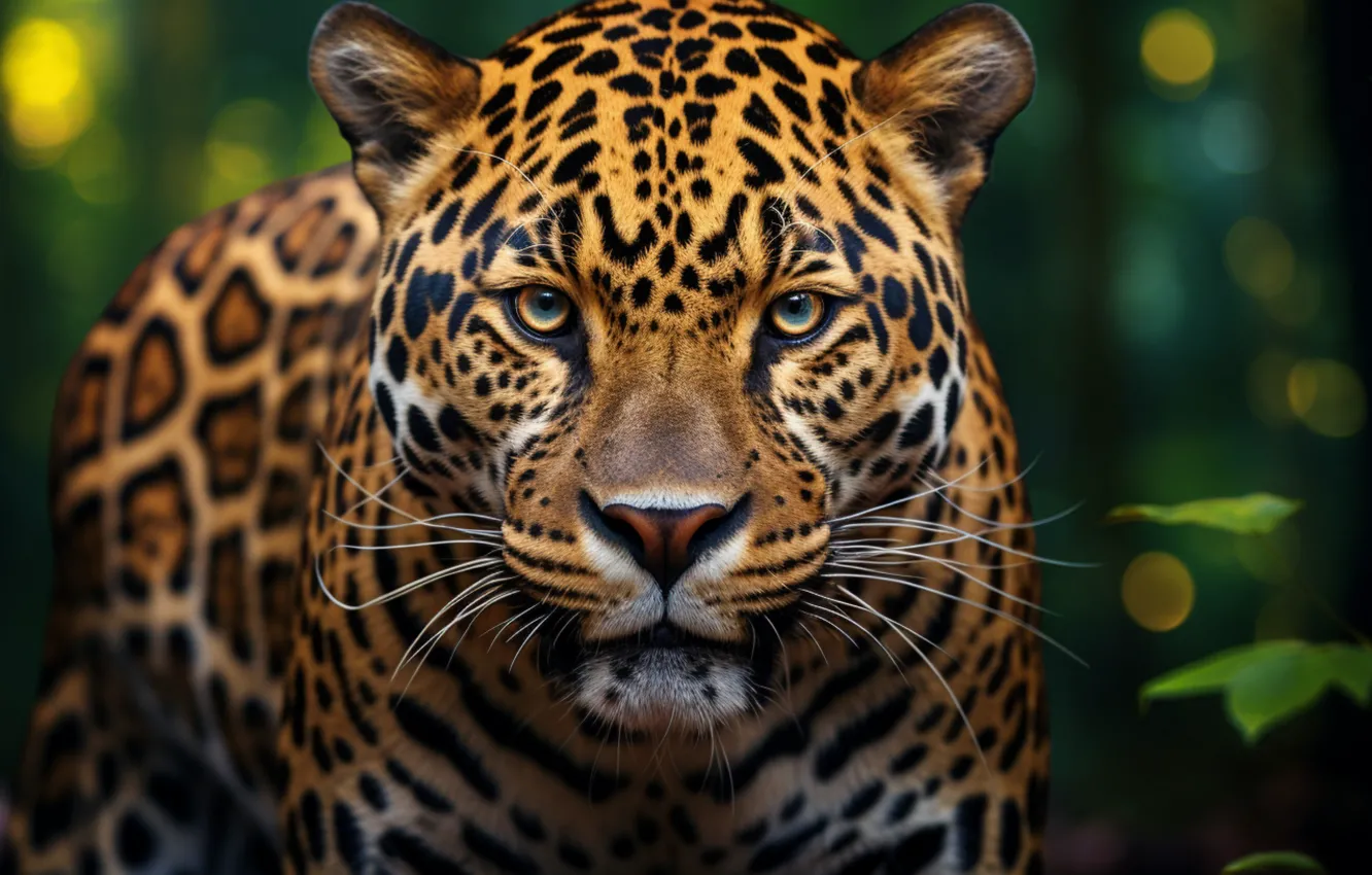 Photo wallpaper look, face, Jaguar, AI art, neural network