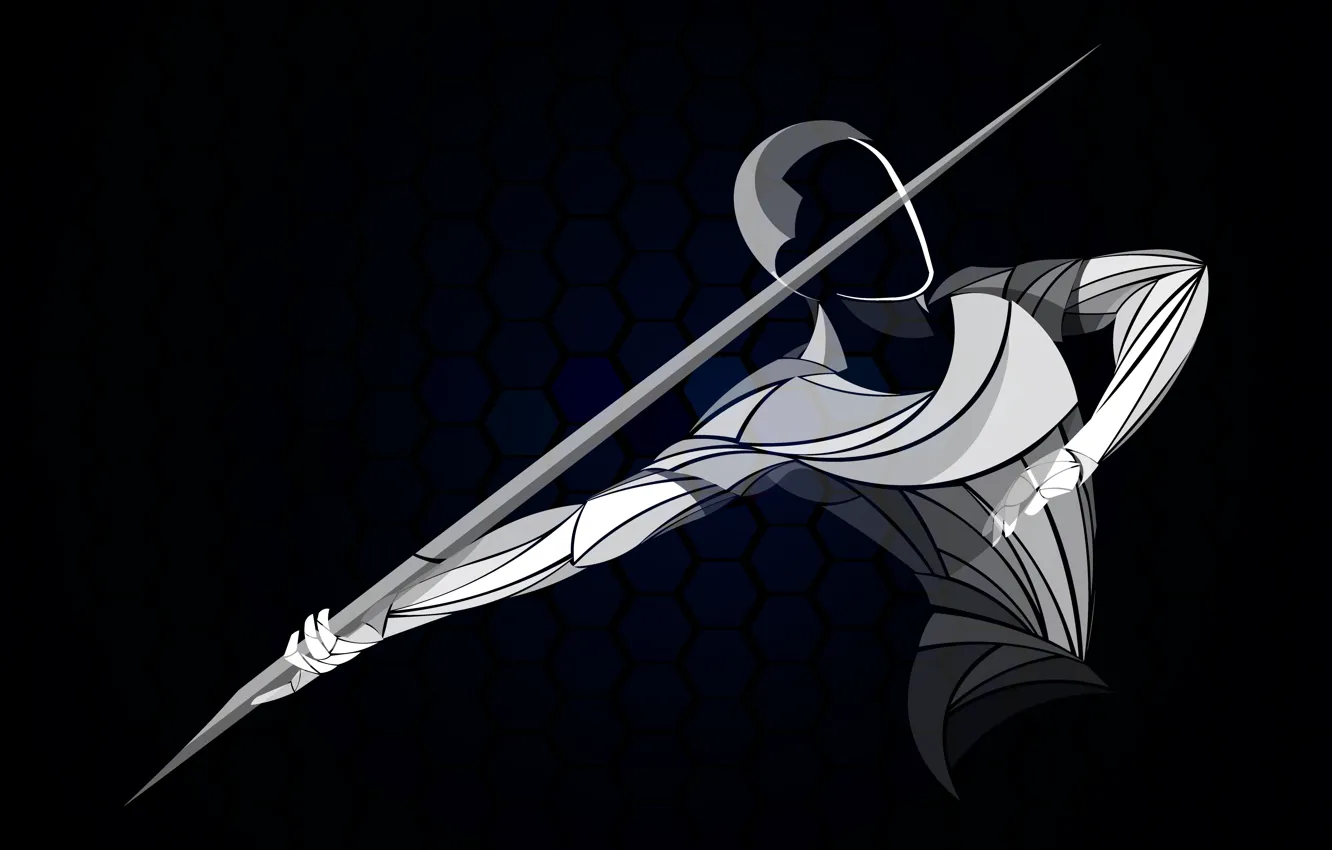 Photo wallpaper figure, man, javelin