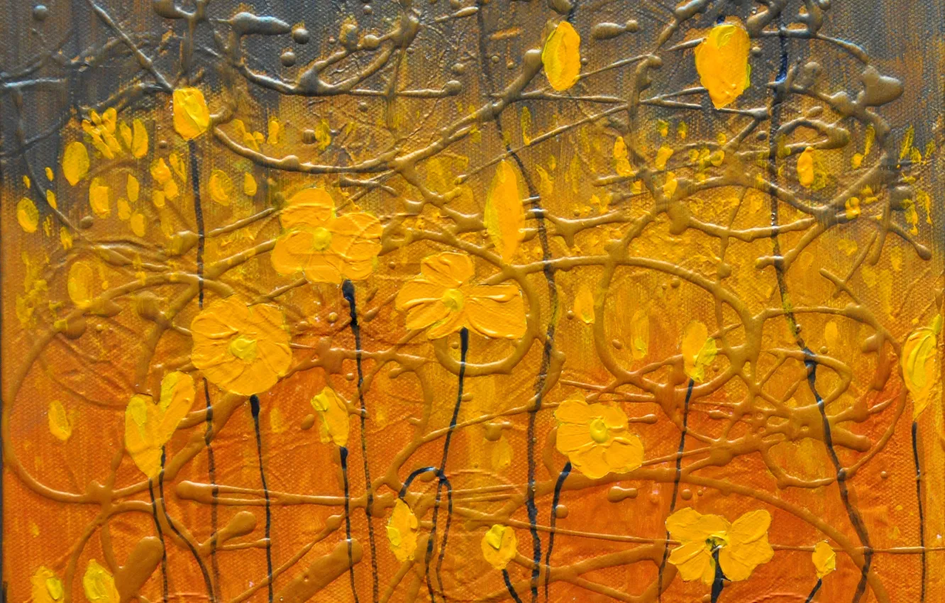 Photo wallpaper autumn, flowers, yellow, Wallpaper, picture, petals