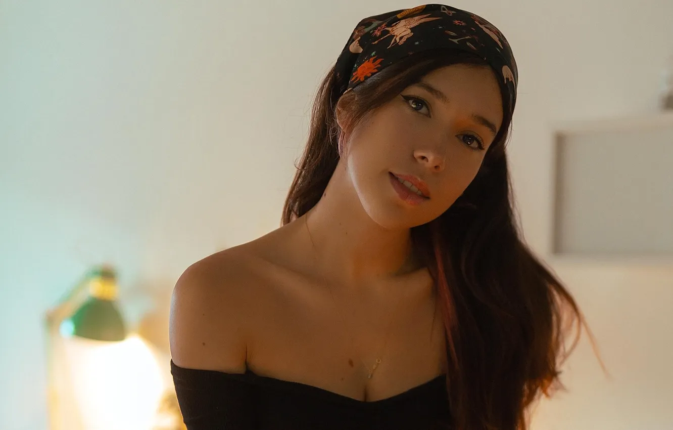 Photo wallpaper girl, brown eyes, photo, model, brunette, portrait, deep of field, Top