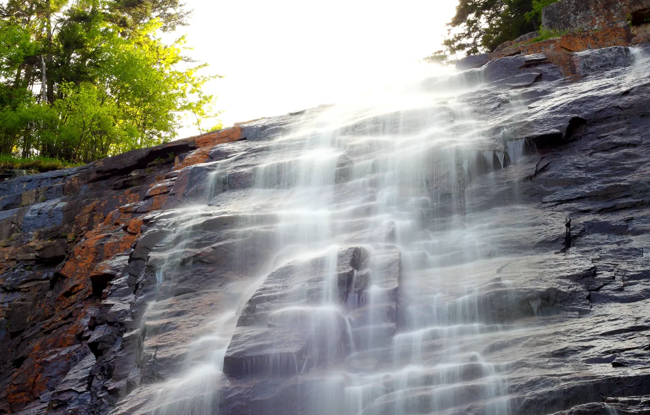 Photo wallpaper nature, waterfall, nature, waterfall