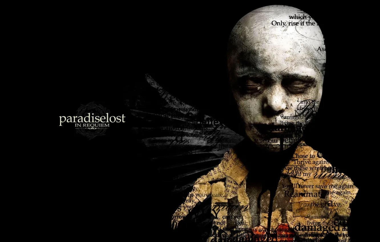 Photo wallpaper BACKGROUND, BLACK, TEXT, FACE, GROUP, PARADISE LOST