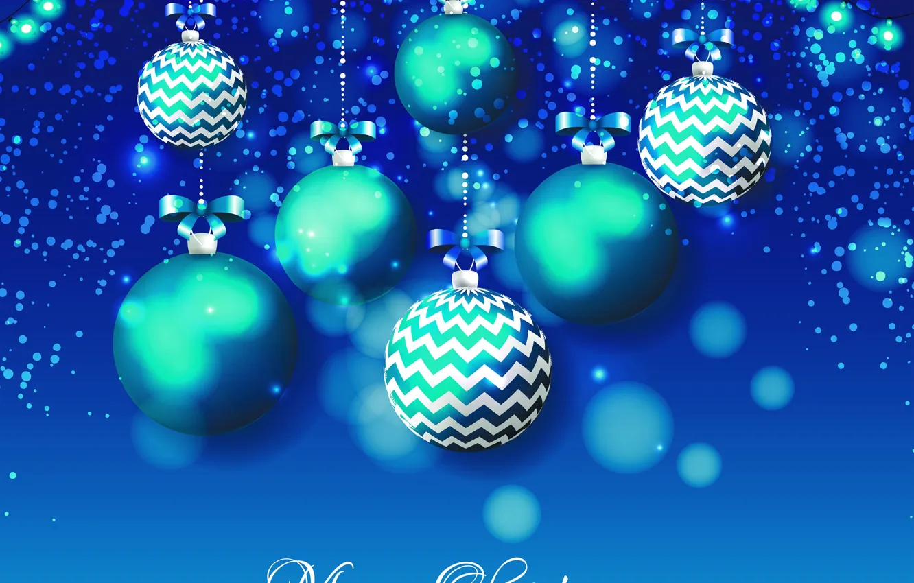 Photo wallpaper decoration, balls, New year, Christmas, bokeh