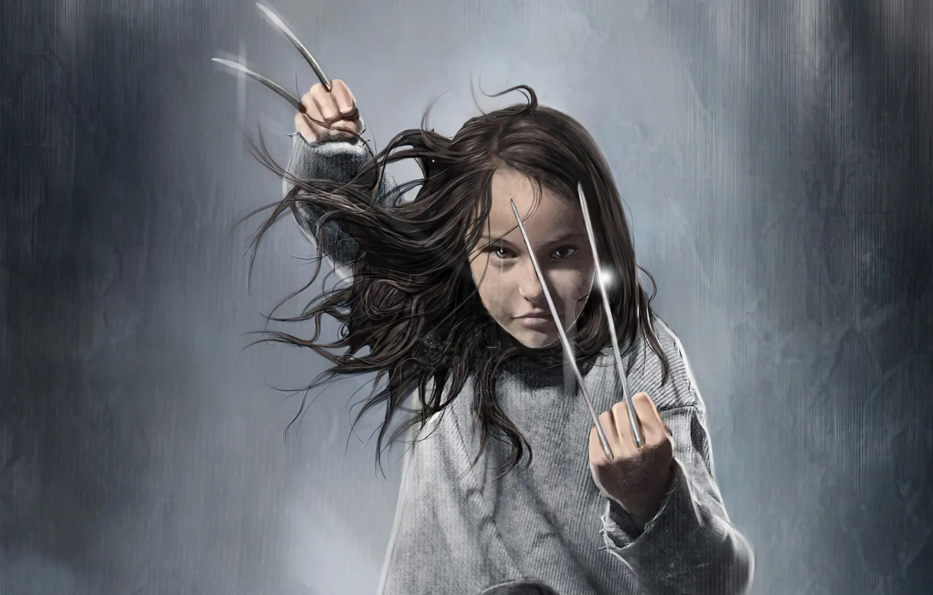 Photo wallpaper girl, cosplay, claws, Superhero