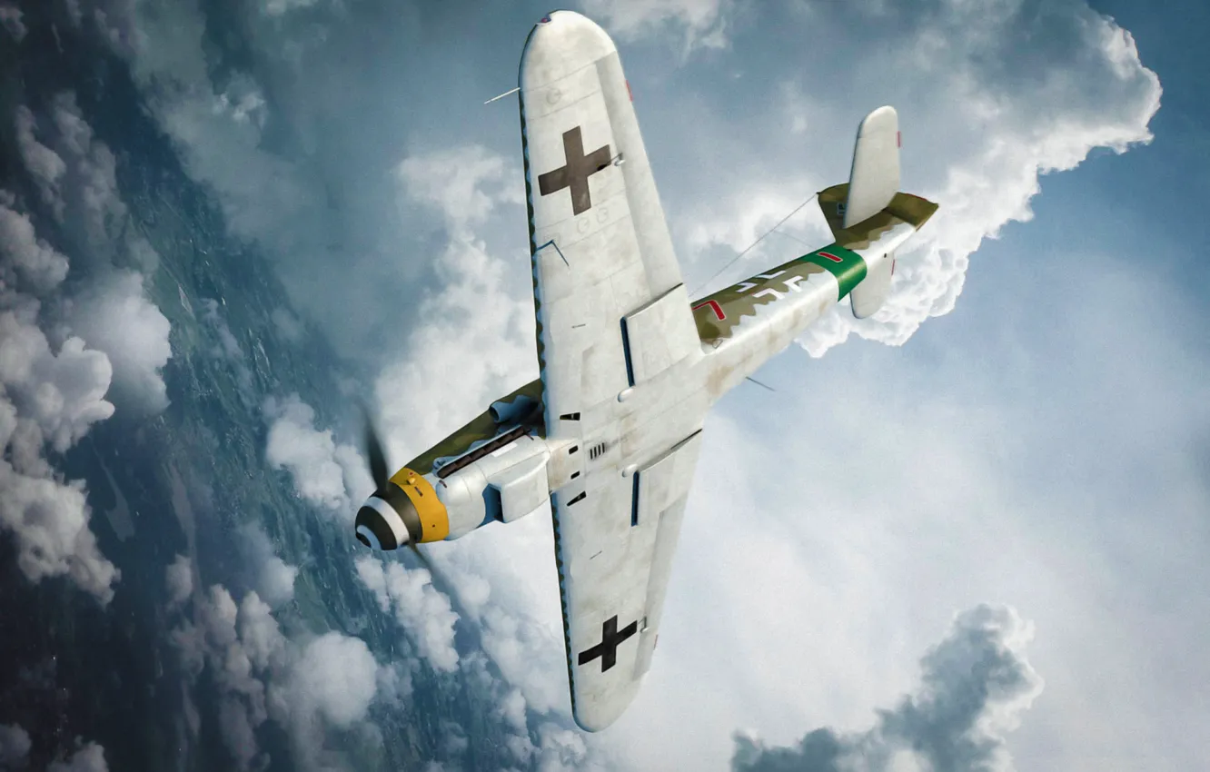 Photo wallpaper war, art, airplane, painting, aviation, WW2, "Hartmann Of JAG52", Bf 109K4