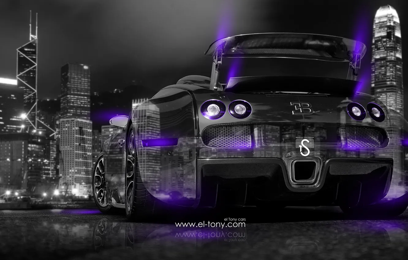 Photo wallpaper Bugatti, Veyron, Side, Back