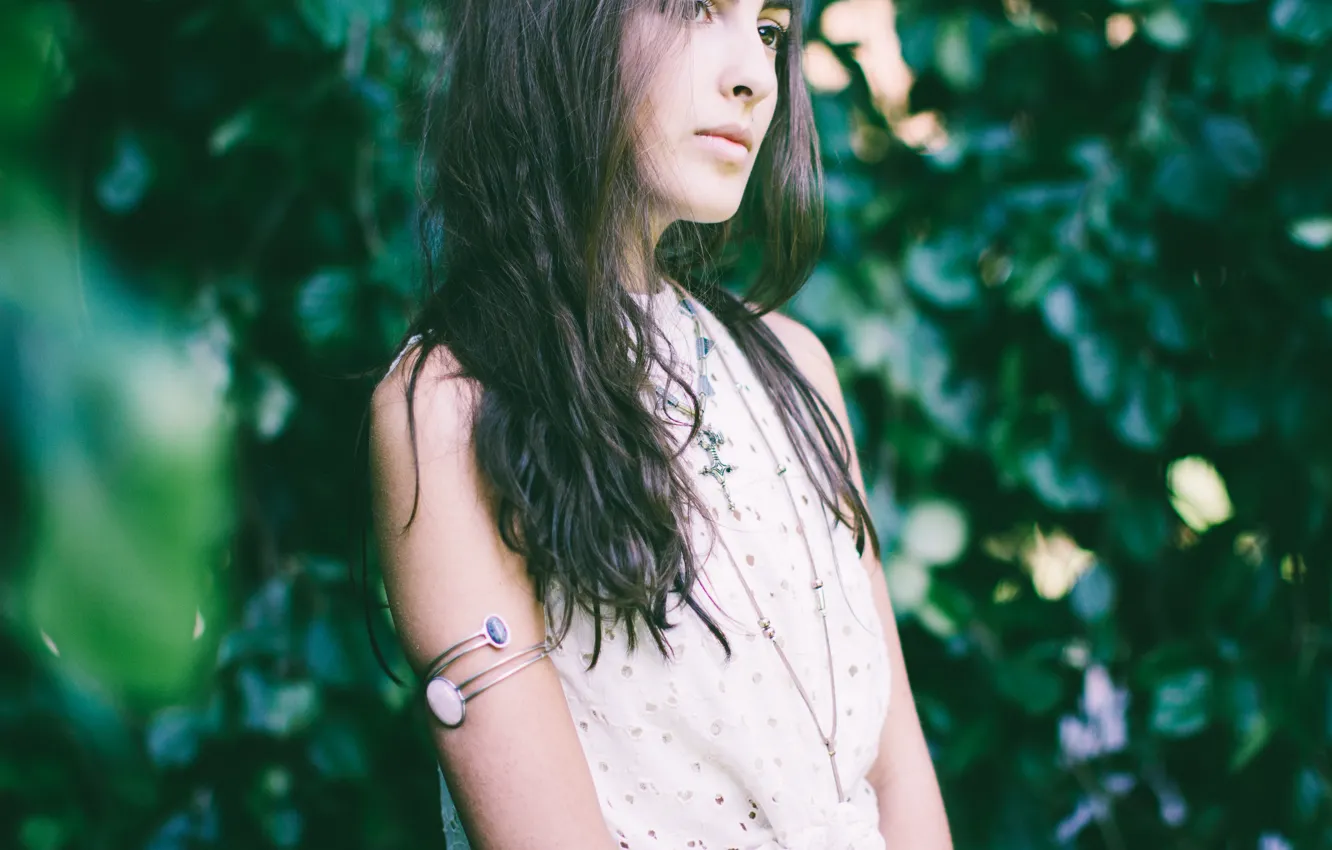 Photo wallpaper look, girl, brunette