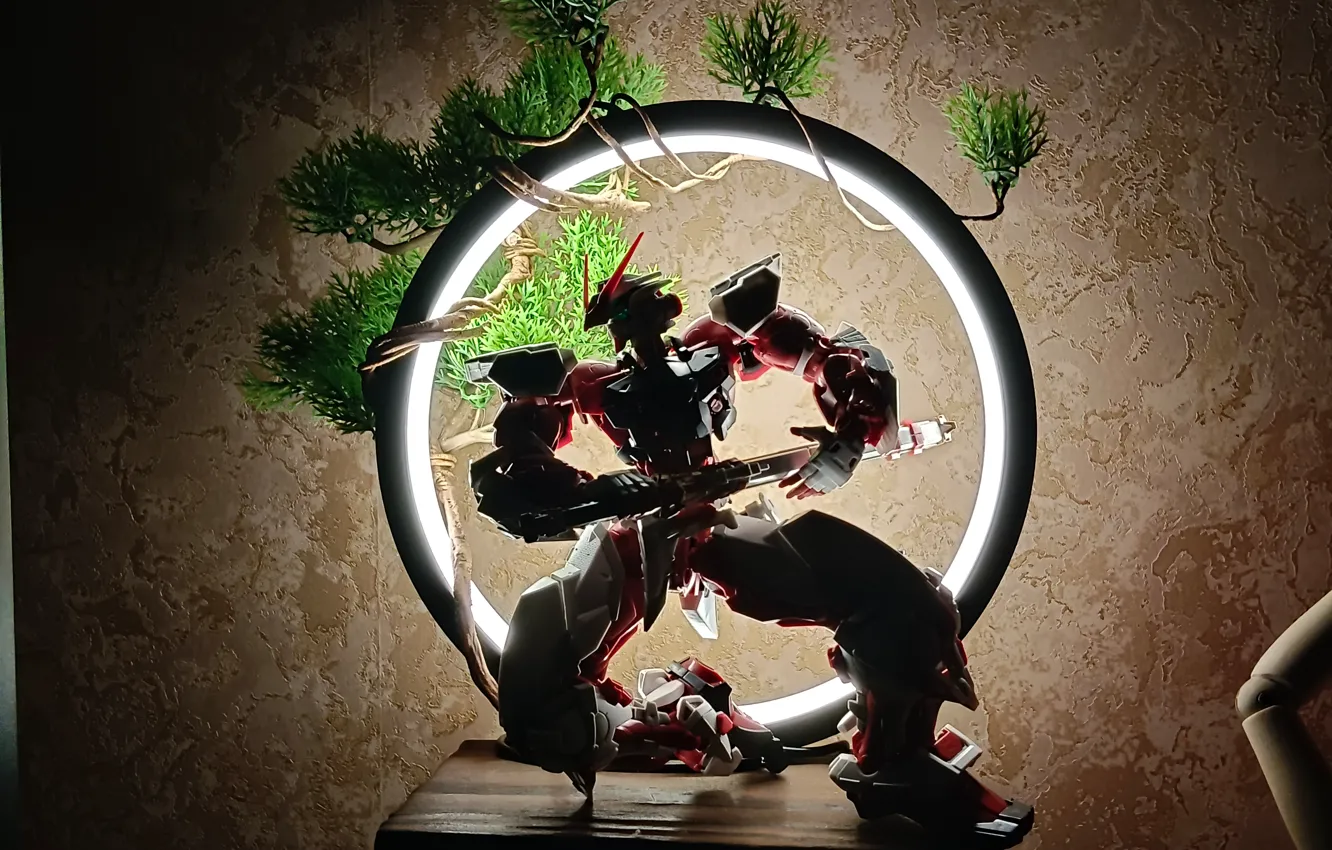 Photo wallpaper red, circle, Gundam