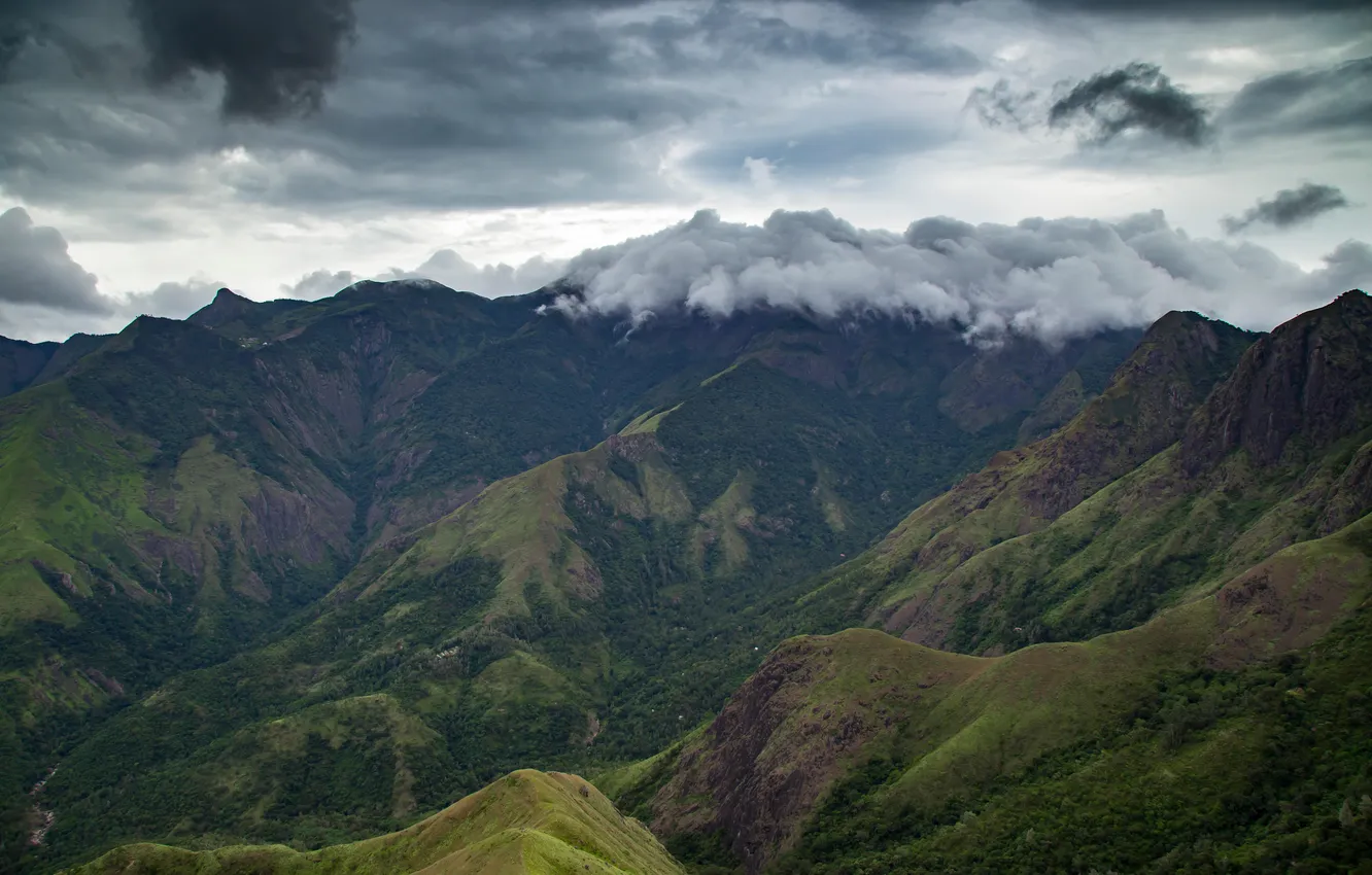 Photo wallpaper rock, beautiful, mountains, mountain, India, natural, Sky Clouds, top view