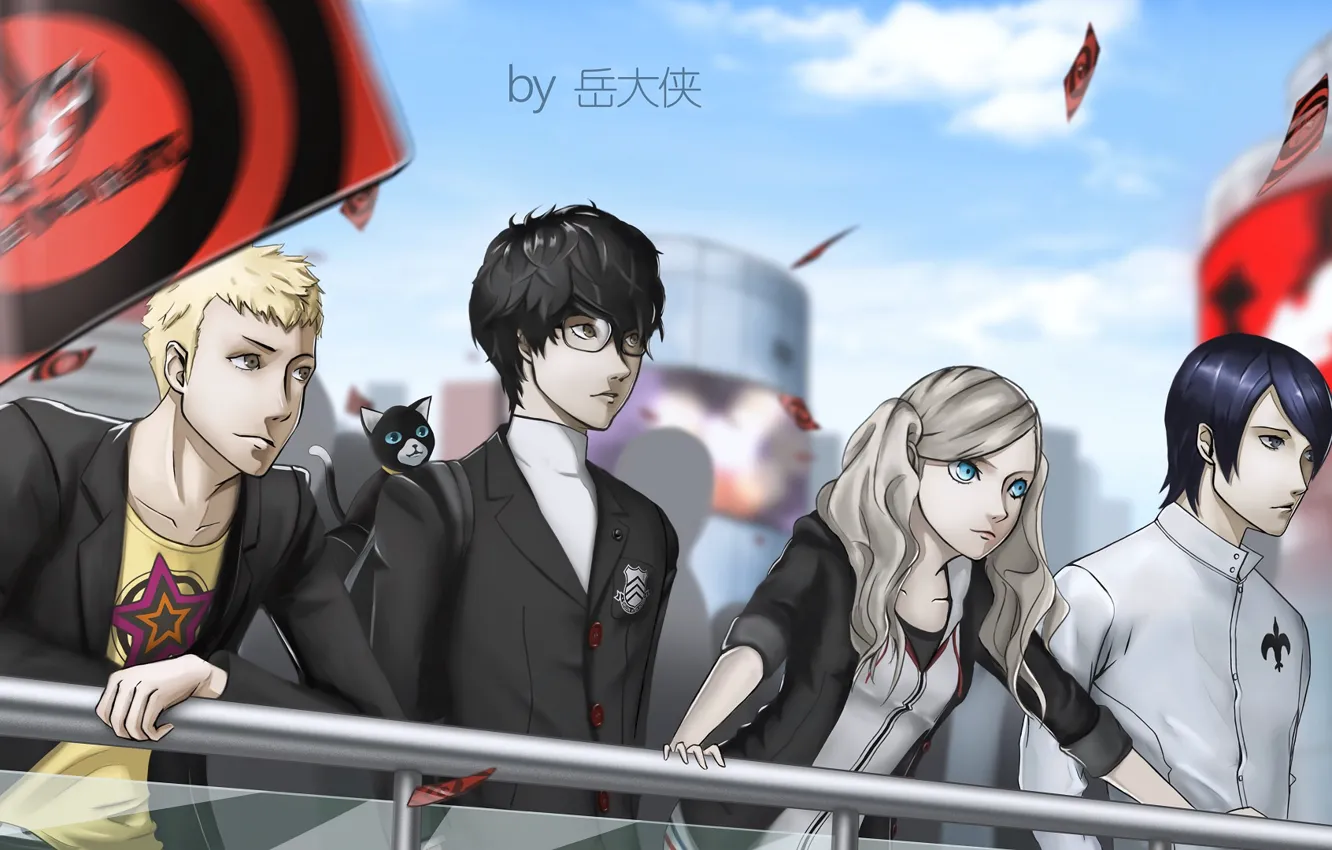 Photo wallpaper cat, anime, characters, Persona 5: The Animation