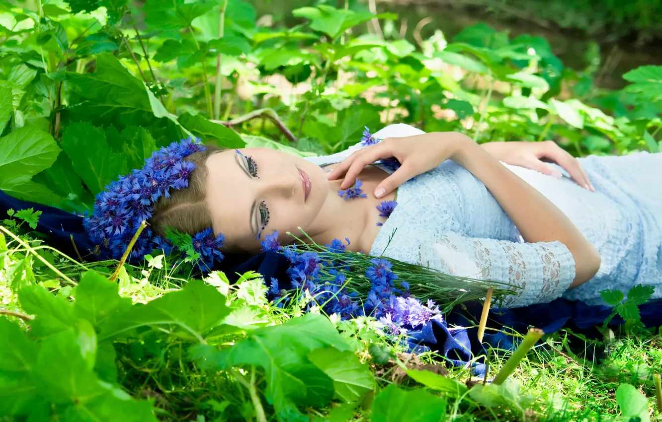 Photo wallpaper summer, girl, nature