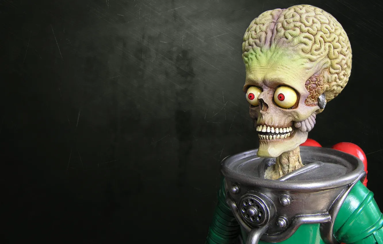 Photo wallpaper skull, the suit, alien, costume, skeleton, alien, brain, Mars Attacks!