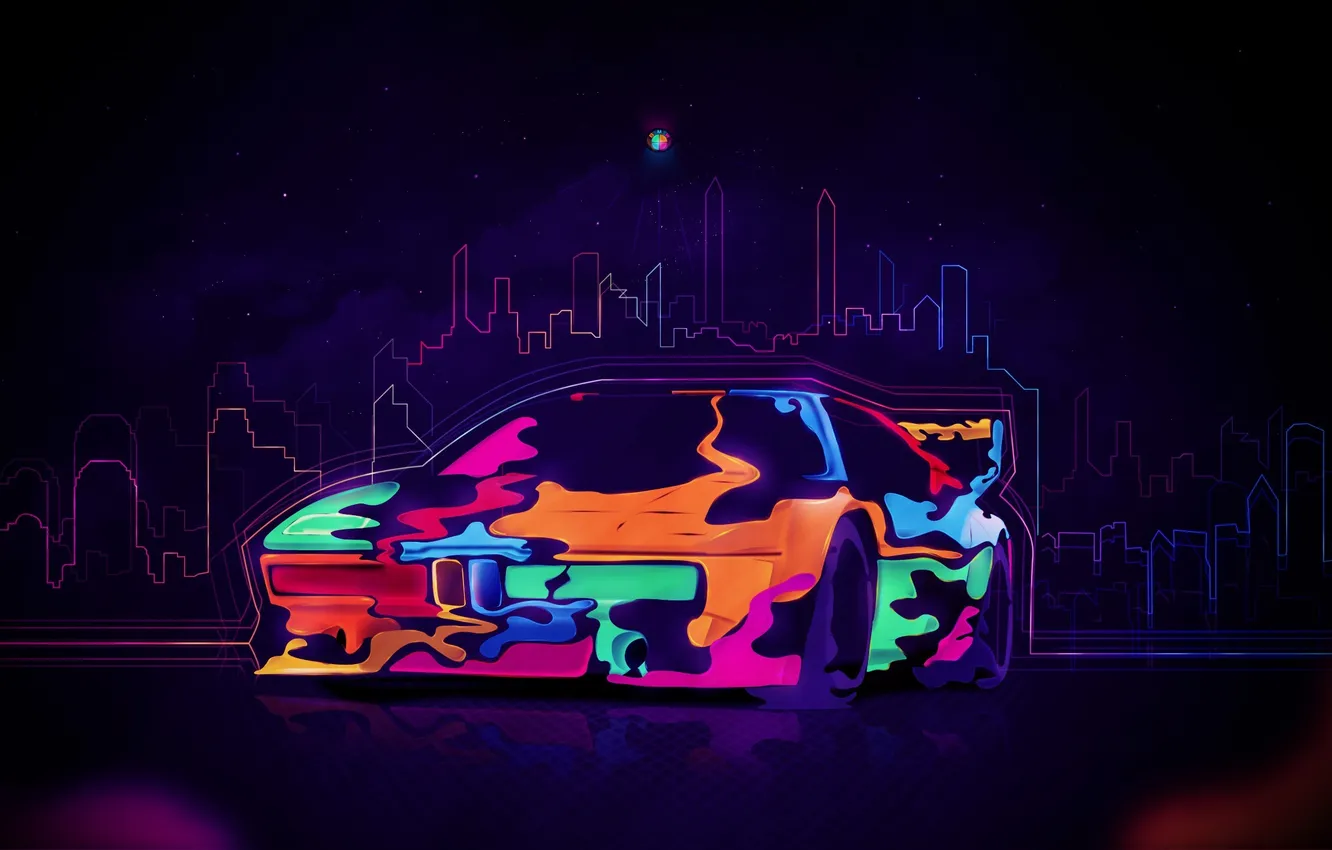 Photo wallpaper machine, auto, sketch, colorful, colorful