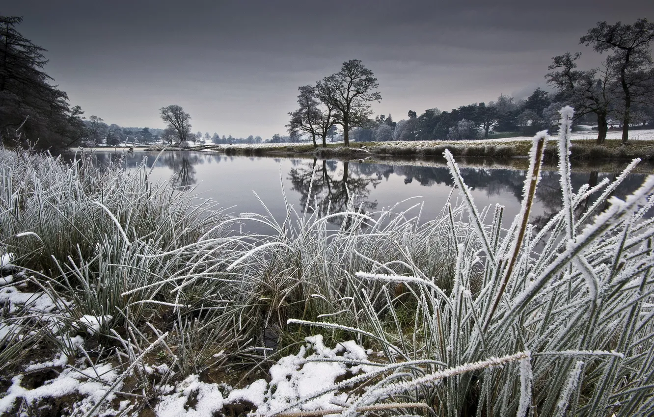 Photo wallpaper winter, landscape, nature, river