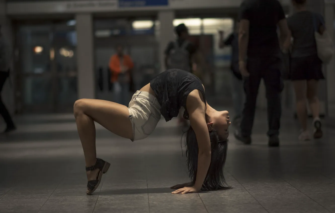 Photo wallpaper girl, pose, background, gymnastics, yoga