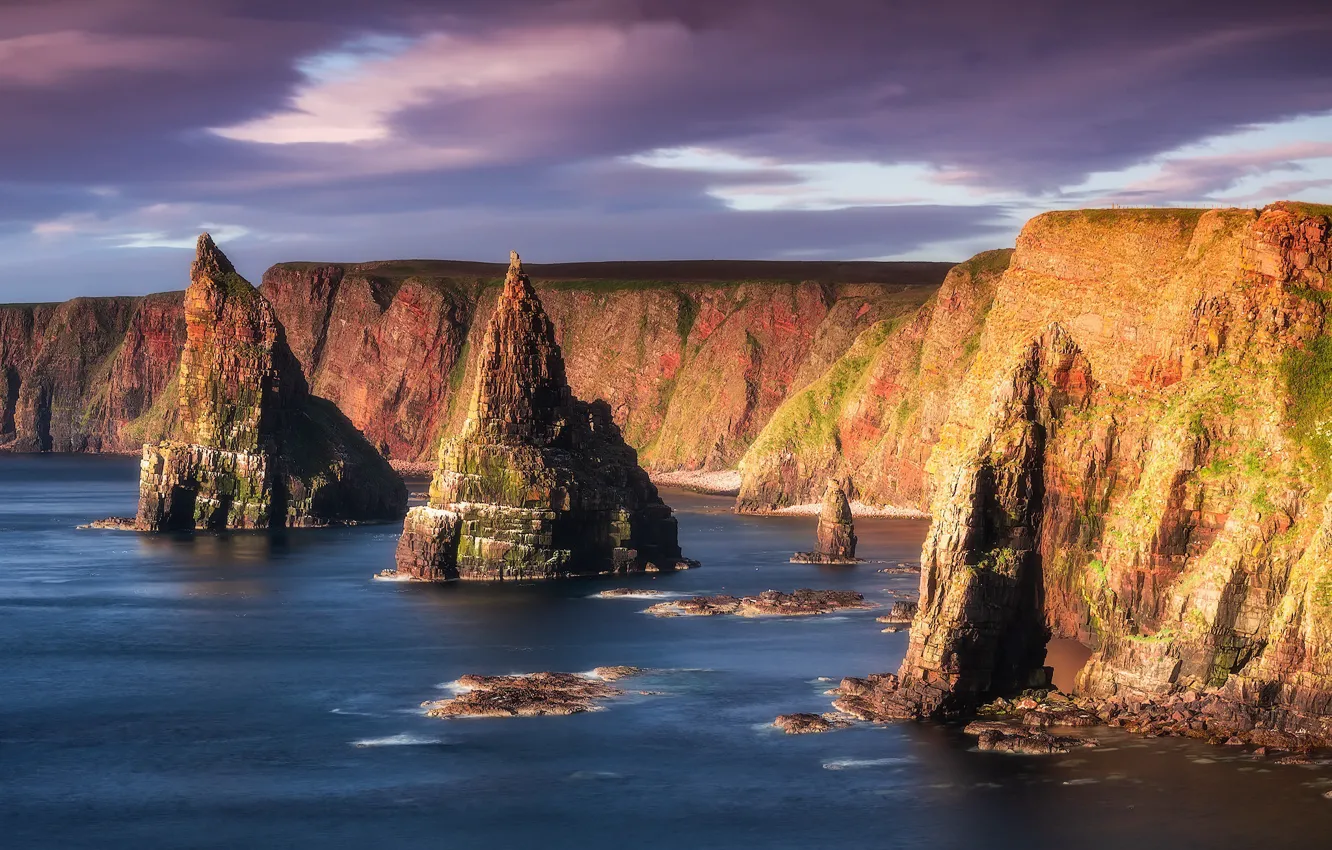 Photo wallpaper sea, shore, Scotland, United Kingdom, John o'Groats