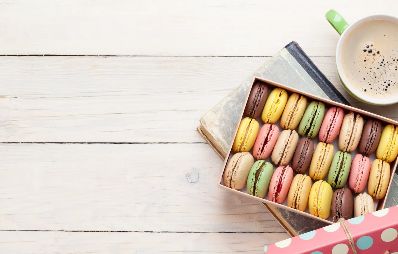 Photo wallpaper coffee, cookies, book, Evgeny Karandaev
