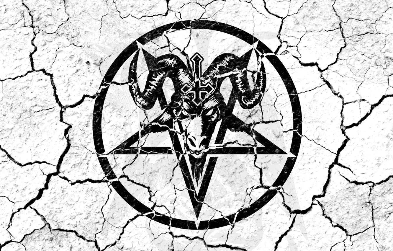 Photo wallpaper love, pentagram, goat, Satan
