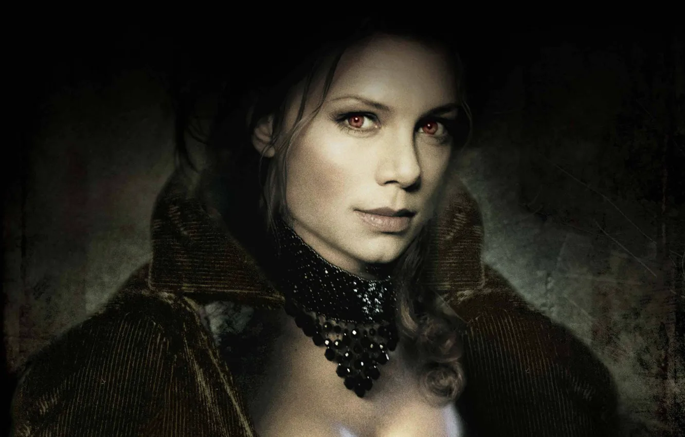 Photo wallpaper portrait, red eyes, Pete Wilson, Her name was Nikita, Peta Wilson, La femme Nikita, Highlander