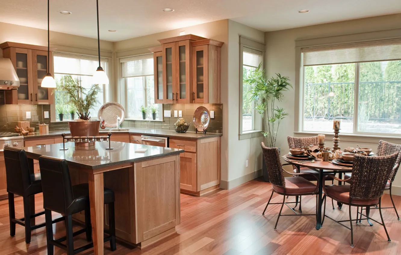 Photo wallpaper design, style, interior, kitchen, San Diego, dining room, San Diego, Residential house