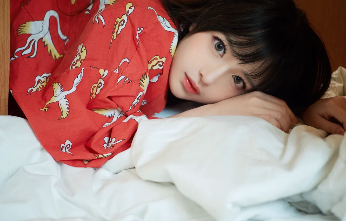 Photo wallpaper look, face, lies