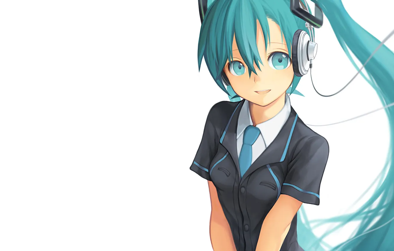 Photo wallpaper headphones, vocaloid, Vocaloid, miku hatsune, Miku Hatsune