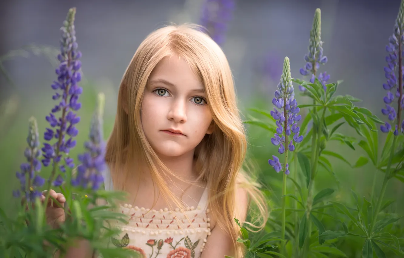 Wallpaper flowers, portrait, girl for mobile and desktop, section