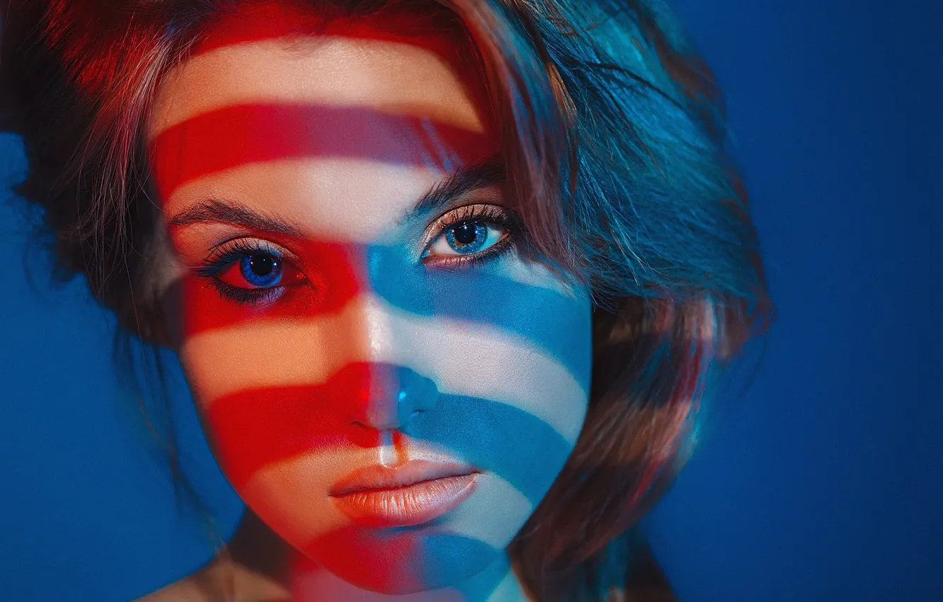 Photo wallpaper look, girl, face, background, portrait, Gregory Levin