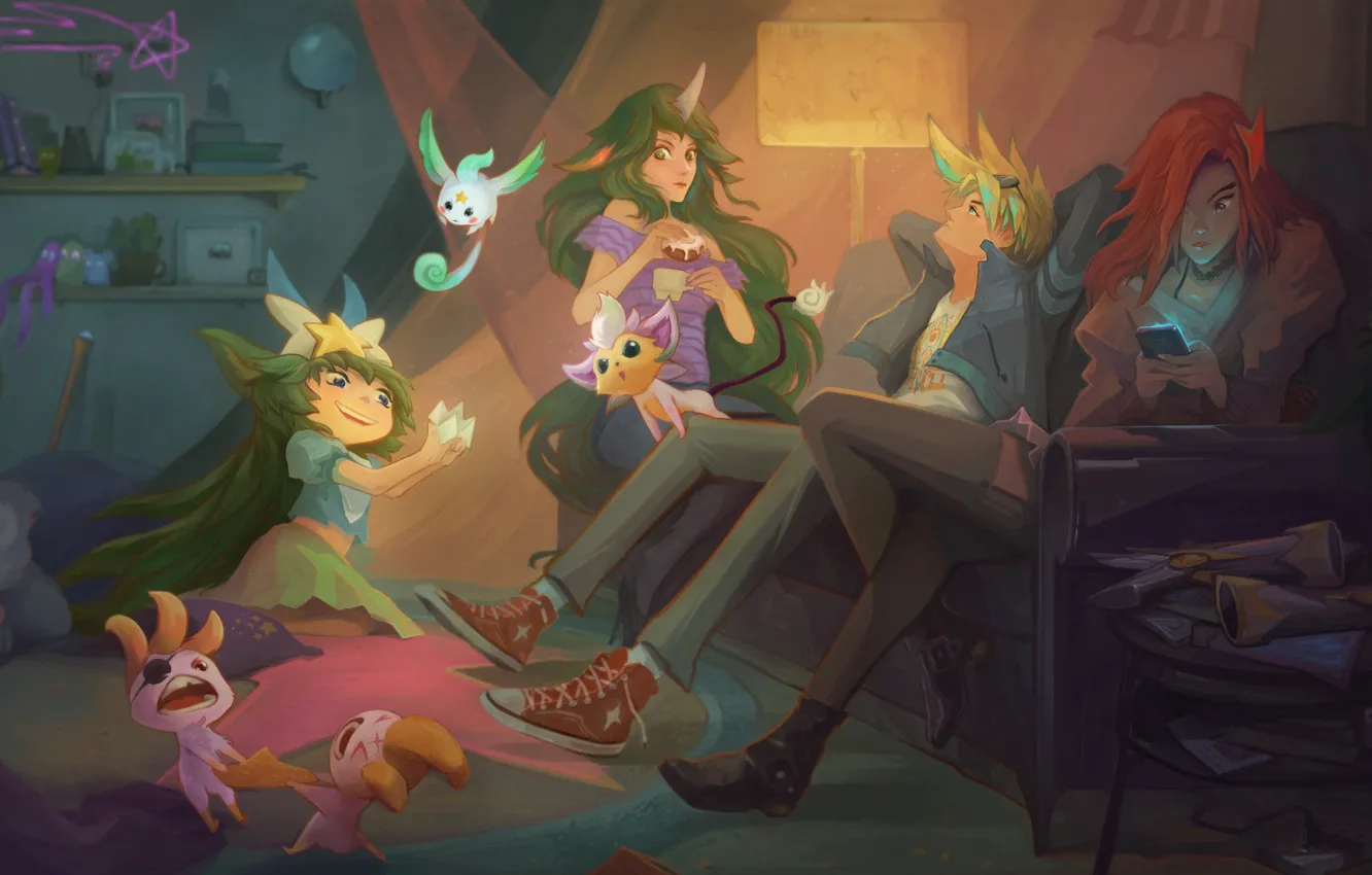 Photo wallpaper League of Legends, ezreal, Soraka, lulu, Miss Fortune