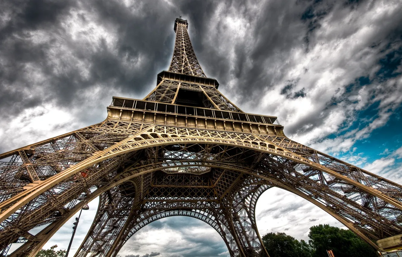 Photo wallpaper clouds, Paris, Eiffel tower