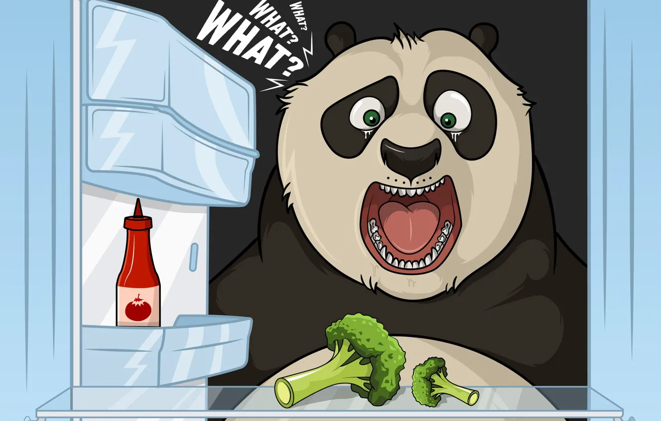 Photo wallpaper void, face, style, humor, bear, art, refrigerator, Panda