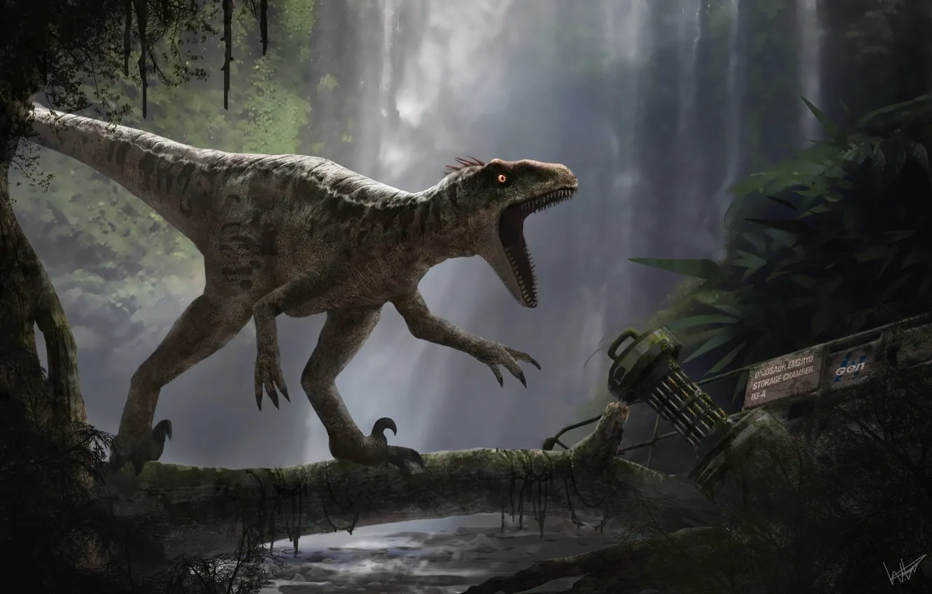 Photo wallpaper forest, animal, dinosaur, (Jurassic Park), You Bred Raptors