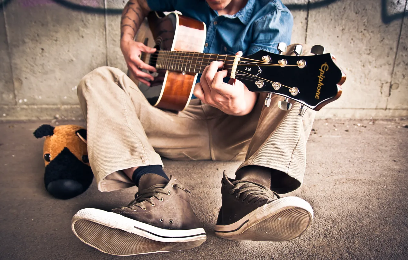 Photo wallpaper music, people, guitar