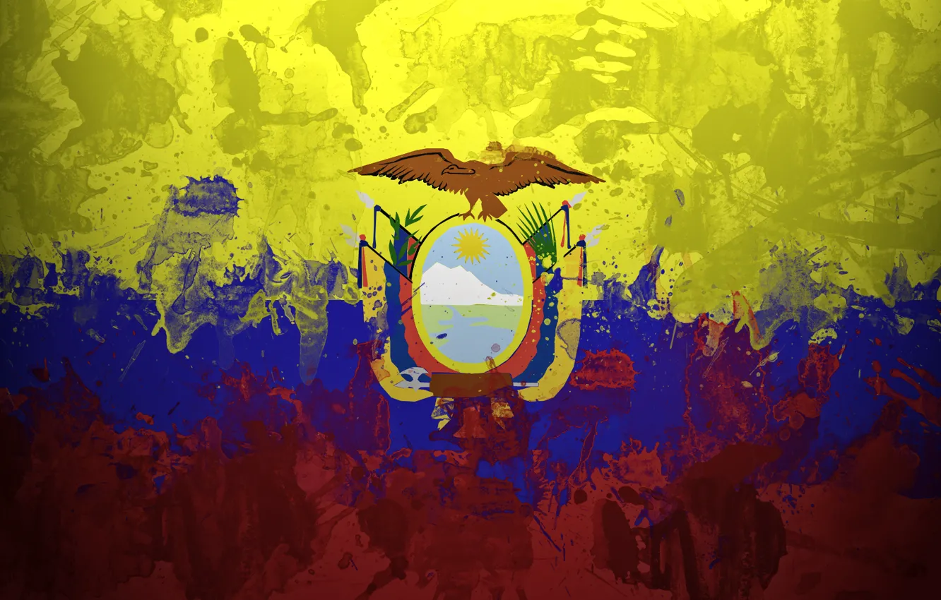 Photo wallpaper paint, flag, flag, Ecuador, The Republic Of Ecuador, Ikwadur Republika, Republic of Ecuador