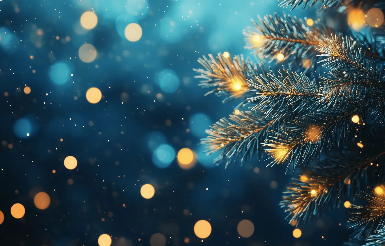 Photo wallpaper light, branches, lights, lights, new year, texture, Christmas, garland