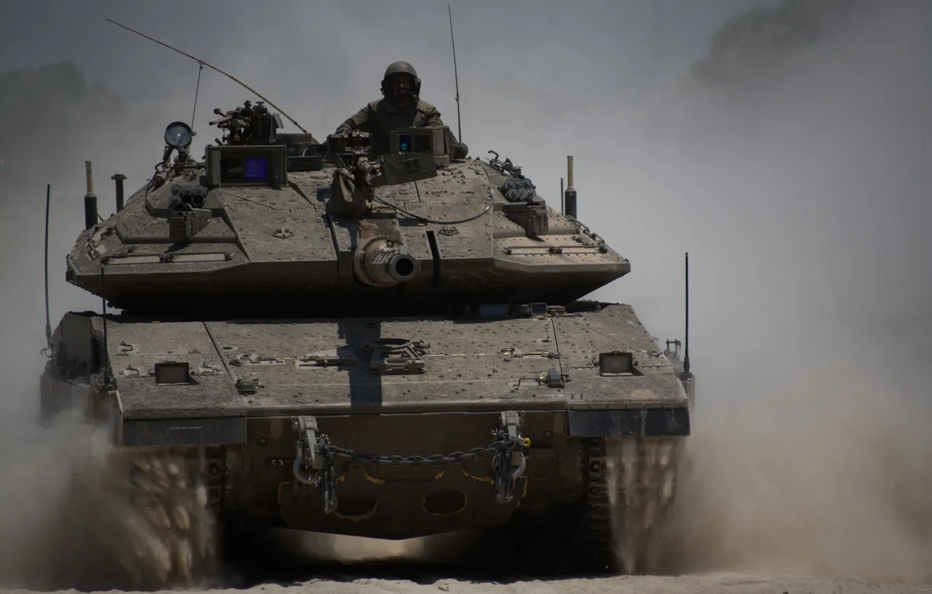 Photo wallpaper power, tank, armored, powerful, Merkava, Israel, MK IV, sabaku