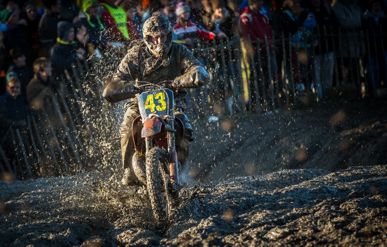 Photo wallpaper race, sport, dirt, motorcycle