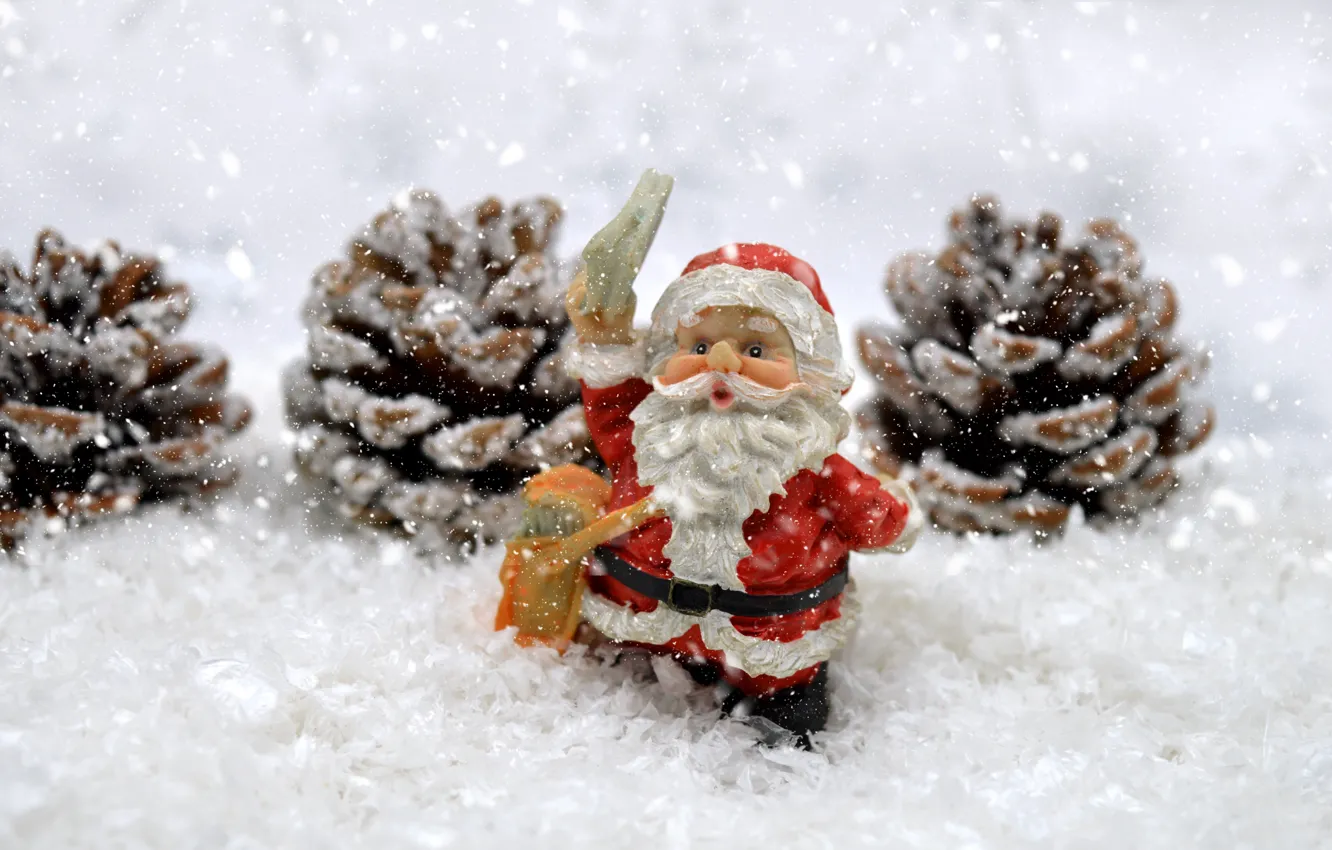 Photo wallpaper holiday, toy, Christmas, New year, Santa Claus, Santa Claus, figure, Christmas decorations
